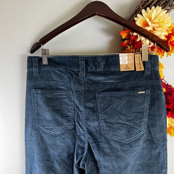 prAna Mens Campfire Corduroy Pant Slim Fit 38"W/32" in Stormy Night - Picture 4 of 8